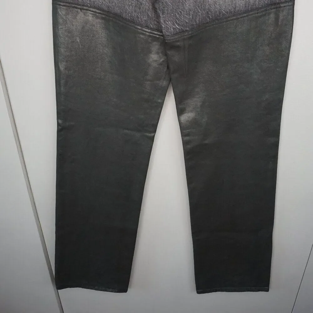 FRAME Women's Jeans Le Jane Jeans Midnight Mix Black Coated Wide Leg size 27 - Picture 12 of 16